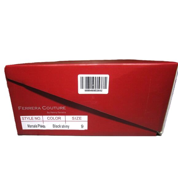 Henry Ferrera Women's Chelsea Rain Boots Shiny Black Marsala Plaid Size 9 - Picture 6 of 6